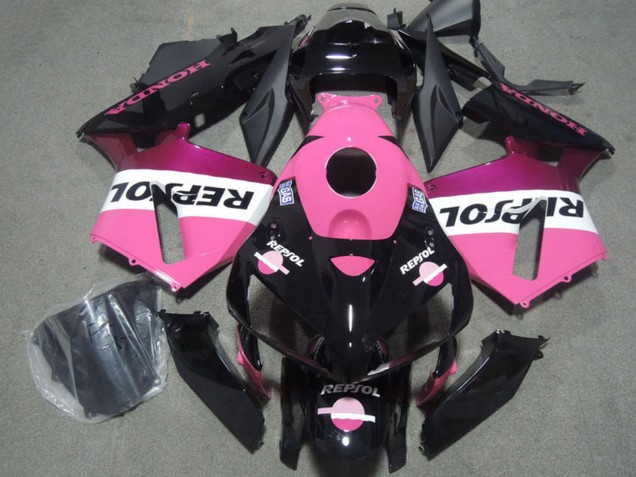 Preisgünstige Honda CBR1000RR Motorrad Verkleidung 2004-2005 - Rosa Weiss Glanzendes Schwarz Repsol