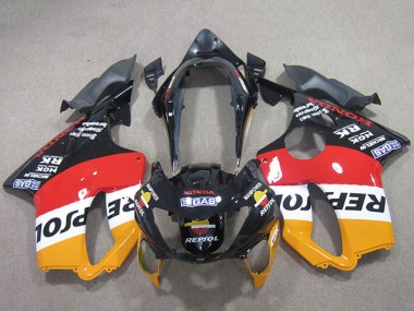 Preisgünstige Honda CBR600 F4 Motorrad Verkleidung 1999-2000 - Orange Weiss Rot Glanzendes Schwarz Repsol