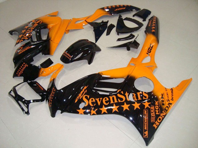 Preisgünstige Honda CBR600 F3 Motorrad Verkleidung 1995-1996 - Orange Glanzendes Schwarz SevenStars
