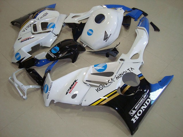 Preisgünstige Honda CBR600 F3 Motorrad Verkleidung 1995-1996 - Weiss Blau Glanzendes Schwarz Konica Minolta