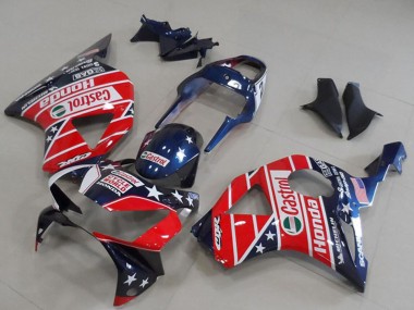 Preisgünstige Honda CBR900RR 954 Motorrad Verkleidung 2002-2003 - Blau Rot Cycle World Castrol