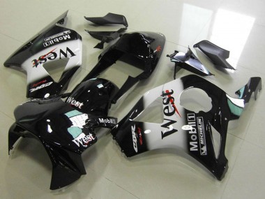 Preisgünstige Honda CBR900RR 954 Motorrad Verkleidung 2002-2003 - Glanzendes Schwarz Weiss West
