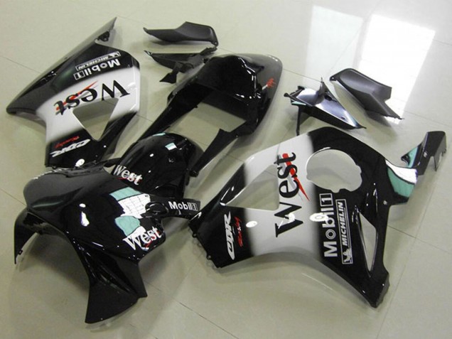 Preisgünstige Honda CBR900RR 954 Motorrad Verkleidung 2002-2003 - Glanzendes Schwarz Weiss West