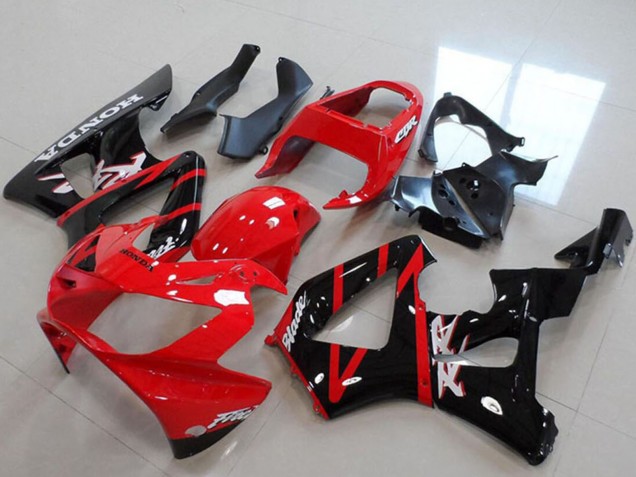 Preisgünstige Honda CBR900RR 929 Motorrad Verkleidung 2000-2001 - Rot Glanzendes Schwarz Streifen