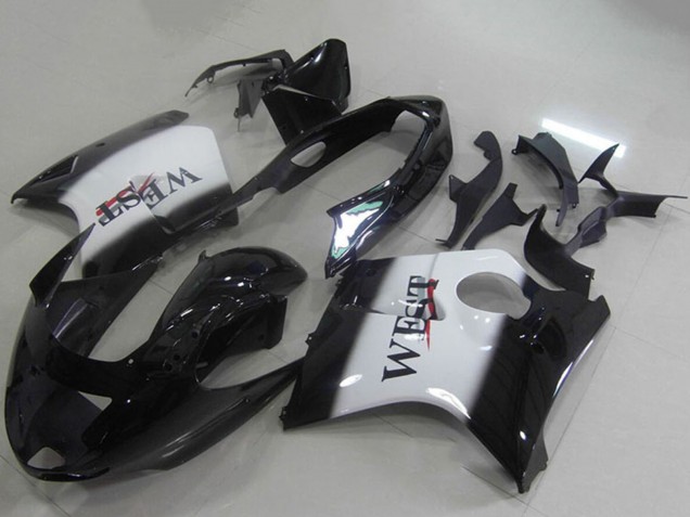 Preisgünstige Honda CBR1100XX Blackbird Abs Motorrad Verkleidungen 1996-2007 - Glanzendes Schwarz Weiss West