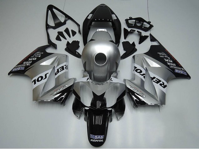 Preisgünstige Honda VFR 800 Motorrad Verkleidung 2002-2013 - Silber Weiss Glanzendes Schwarz Repsol