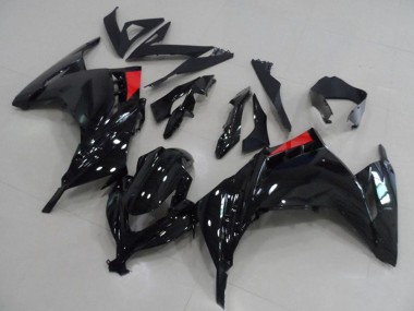 Preisgünstige Kawasaki ZX300R Motorrad Verkleidung 2013-2018 - Glanzendes Schwarz Rot