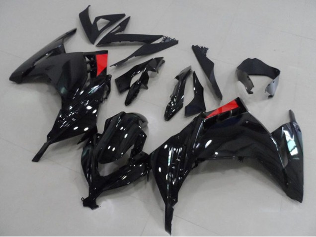 Preisgünstige Kawasaki ZX300R Motorrad Verkleidung 2013-2018 - Glanzendes Schwarz Rot