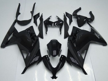 Preisgünstige Kawasaki ZX300R Motorrad Verkleidung 2013-2018 - Glanzendes Schwarz