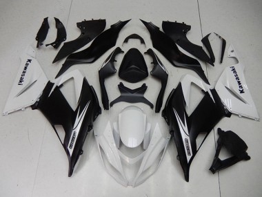 Preisgünstige Kawasaki ZX6R Motorrad Verkleidungen Kit 2013-2018 - Weiss Matt Schwarz