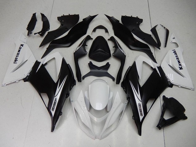 Preisgünstige Kawasaki ZX6R Motorrad Verkleidungen Kit 2013-2018 - Weiss Matt Schwarz