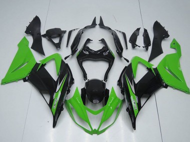 Preisgünstige Kawasaki ZX6R Motorrad Verkleidungen Kit 2013-2018 - Grun Glanzendes Schwarz
