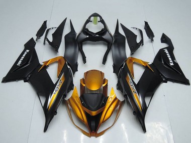 Preisgünstige Kawasaki ZX6R Motorrad Verkleidung 2013-2018 - Matt Schwarz Orange