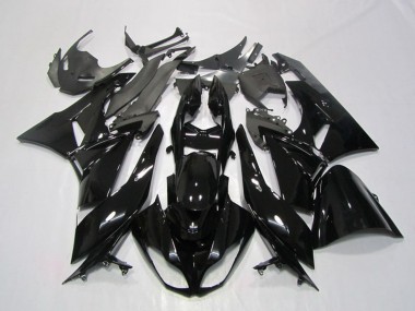 Preisgünstige Kawasaki ZX6R Motorrad Verkleidung 2009-2012 - Glanzendes Schwarz