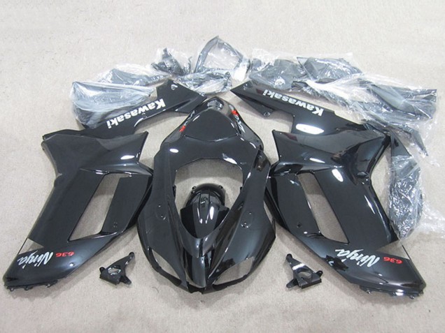 Preisgünstige Kawasaki ZX6R Motorrad Verkleidung 2007-2008 - Schwarz Ninja 636