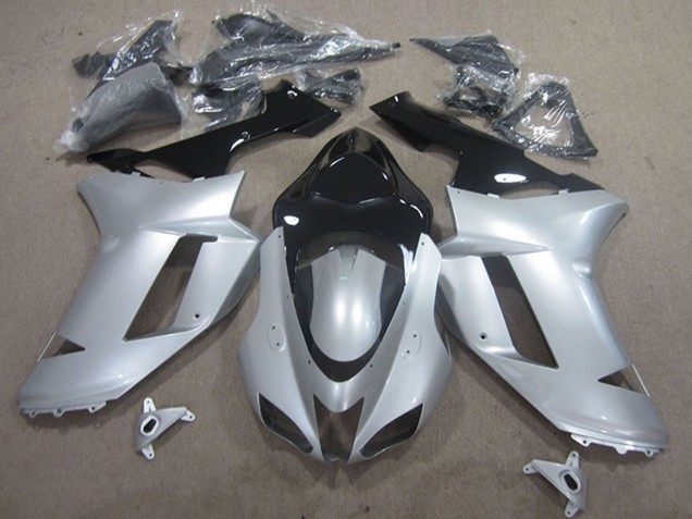 Preisgünstige Kawasaki ZX6R Motorrad Verkleidung 2007-2008 - Silber Schwarz