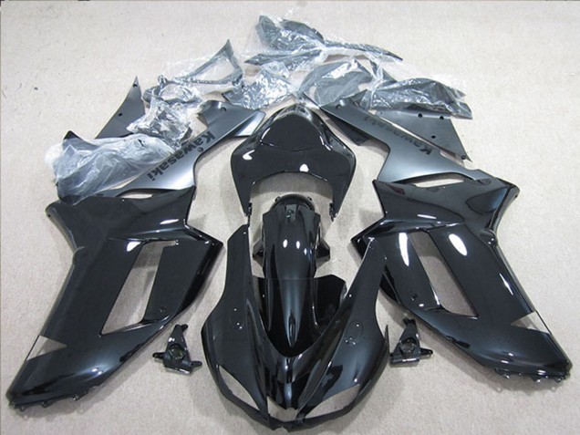 Preisgünstige Kawasaki ZX6R Motorrad Verkleidung 2007-2008 - Schwarz Silber