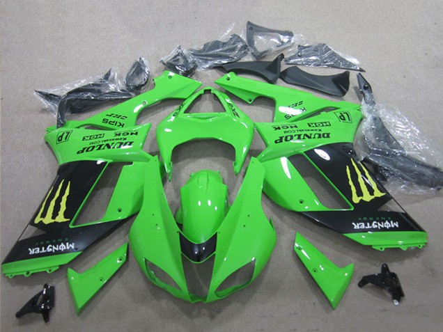 Preisgünstige Kawasaki ZX6R Motorrad Verkleidung 2007-2008 - Weiss Blau Ninja