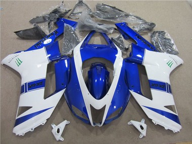 Preisgünstige Kawasaki ZX6R Motorrad Verkleidung 2007-2008 - Blau Weiss Monster