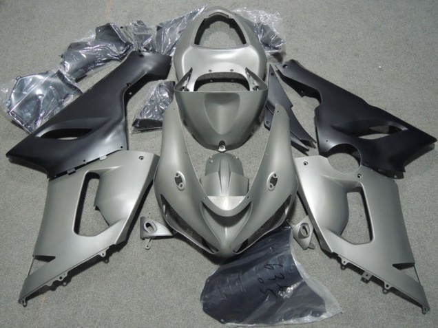 Preisgünstige Kawasaki ZX6R Motorrad Verkleidung 2005-2006 - Grau Matt Schwarz