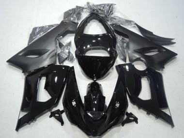 Preisgünstige Kawasaki ZX6R Motorrad Verkleidung 2005-2006 - Glanzendes Schwarz Matt Schwarz