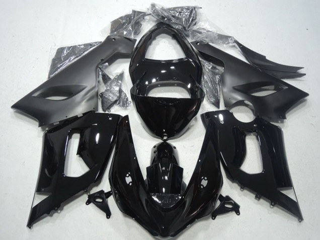 Preisgünstige Kawasaki ZX6R Motorrad Verkleidung 2005-2006 - Glanzendes Schwarz Matt Schwarz