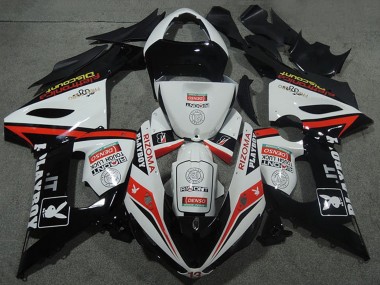 Preisgünstige Kawasaki ZX6R Motorrad Verkleidung 2005-2006 - Weiss Schwarz Rot Rizoma Playboy