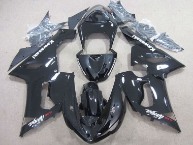 Preisgünstige Kawasaki ZX6R Motorrad Verkleidung 2005-2006 - Glanzendes Schwarz