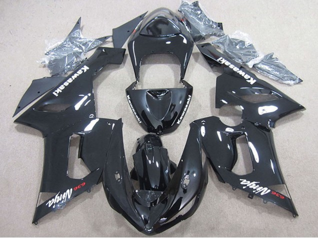 Preisgünstige Kawasaki ZX6R Motorrad Verkleidung 2005-2006 - Glanzendes Schwarz