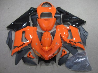 Preisgünstige Kawasaki ZX6R Motorrad Verkleidung Kit 2005-2006 - Orange Schwarz