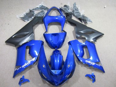 Preisgünstige Kawasaki ZX6R Motorrad Verkleidung 2005-2006 - Blau Matt Schwarz