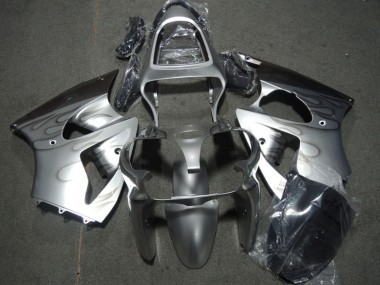 Preisgünstige Kawasaki ZX6R Motorrad Verkleidung 2000-2002 - Silber Grau Flamme