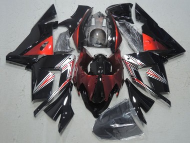 Preisgünstige Kawasaki ZX10R Motorrad Verkleidung 2004-2005 - Schwarz Rot