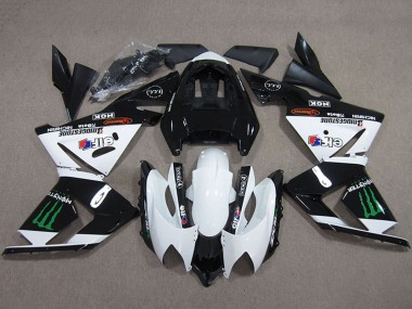 Preisgünstige Kawasaki ZX10R Motorrad Verkleidung 2004-2005 - Schwarz Weiss Monster