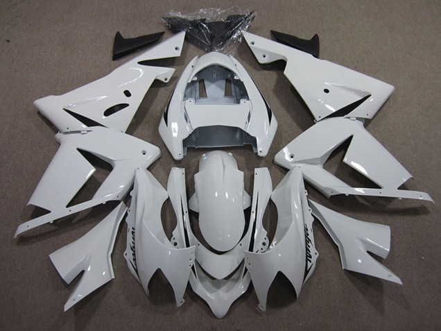 Preisgünstige Kawasaki ZX10R Motorrad Verkleidung 2004-2005 - Weiss Schwarz Aufkleber