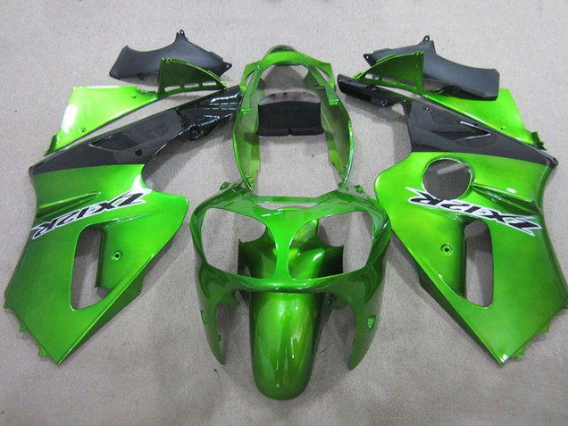 Preisgünstige Kawasaki ZX12R Motorrad Verkleidung 2000-2001 - Grun Matt Schwarz