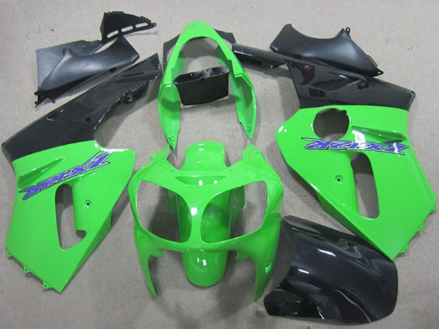 Preisgünstige Kawasaki ZX12R Motorrad Verkleidung 2000-2001 - Grun Matt Schwarz Blau