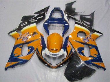 Preisgünstige Suzuki GSXR 600 Motorrad Verkleidung 2001-2003 - Orange Blau Schwarz Corona Extra