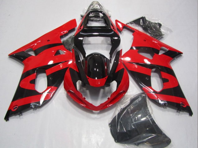 Preisgünstige Suzuki GSXR 600 Motorrad Verkleidung 2001-2003 - Rot Glanzendes Schwarz