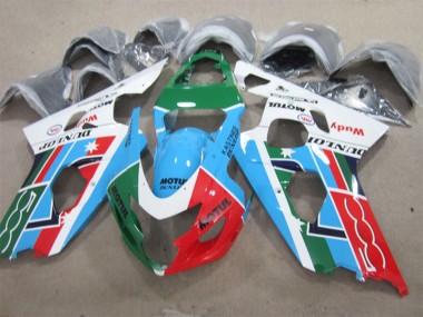 Preisgünstige Suzuki GSXR 600 Motorrad Verkleidung 2001-2003 - Weiss Blau Grun Rot Motul