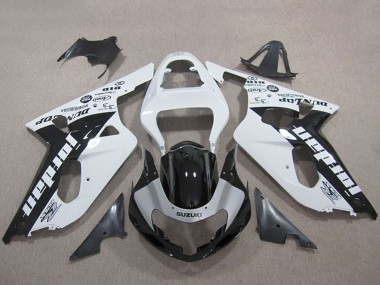 Preisgünstige Suzuki GSXR 600 Motorrad Verkleidung 2001-2003 - Weiss Glanzendes Schwarz Jordan