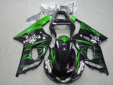 Preisgünstige Suzuki GSXR 600 Motorrad Verkleidung 2001-2003 - Glanzendes Schwarz Grun Corona Extra Alstare
