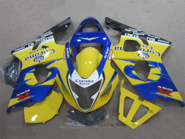Preisgünstige Suzuki GSXR 600 Motorrad Verkleidung 2004-2005 - Gelb Blau Weiss Schwarz Corona Extra