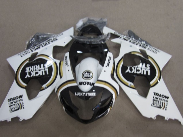 Preisgünstige Suzuki GSXR 600 Motorrad Verkleidung 2004-2005 - Weiss Schwarz Lucky Strike Motul