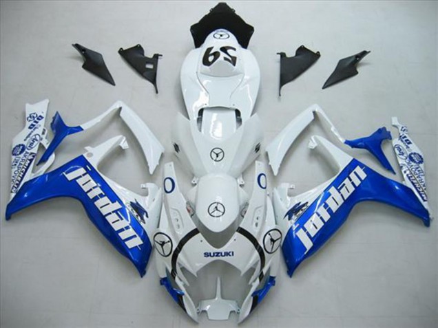 Preisgünstige Suzuki GSXR 600 Motorrad Verkleidung 2006-2007 - Weiss Blau Jordan 59