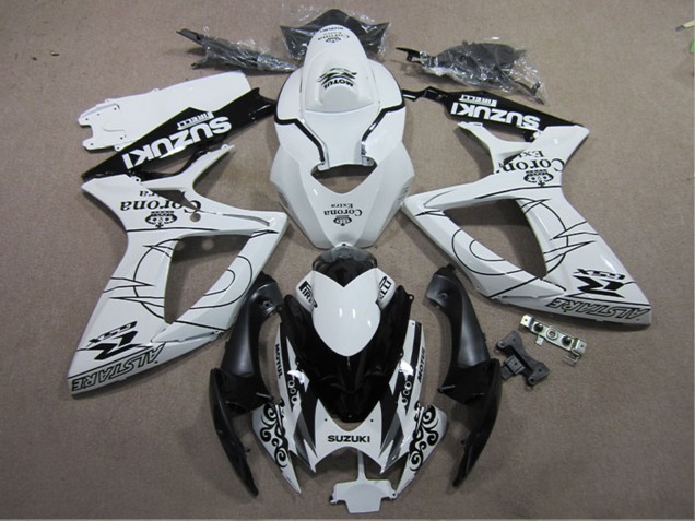 Preisgünstige Suzuki GSXR 600 Motorrad Verkleidung 2006-2007 - Weiss Schwarz Corona Extra