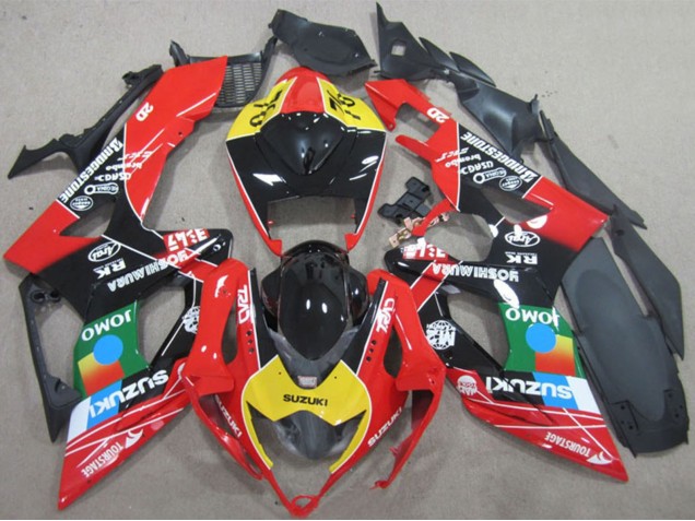 Preisgünstige Suzuki GSXR 600 Motorrad Verkleidung 2006-2007 - Rot Gelb Grun Blau Schwarz JOMO