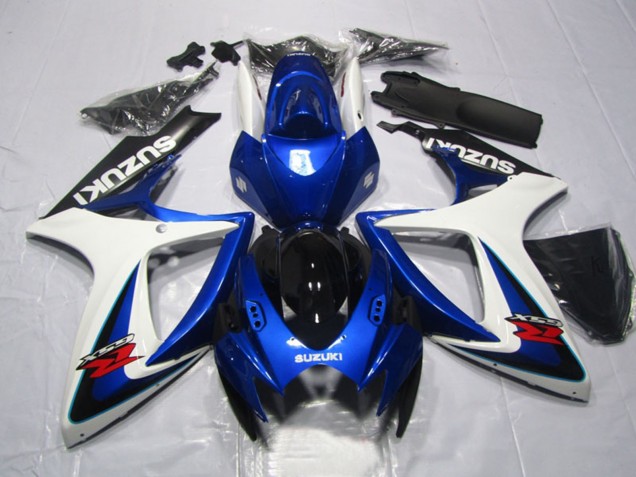 Preisgünstige Suzuki GSXR 600 Motorrad Verkleidung 2006-2007 - Weiss Blau Glanzendes Schwarz Rot