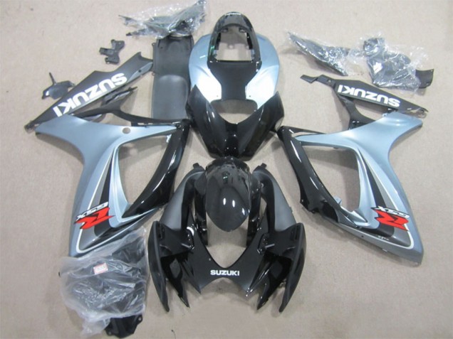 Preisgünstige Suzuki GSXR 600 Motorrad Verkleidung 2006-2007 - Grau Glanzendes Schwarz