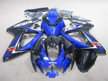 Preisgünstige Suzuki GSXR 600 Motorrad Verkleidung 2006-2007 - Blau Weiss Glanzendes Schwarz Rot